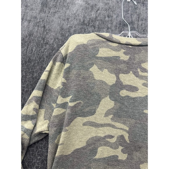 Bombom Henley Top Womens Medium Gray Camouflage Stretch Outdoor Made In The USA - Picture 13 of 14